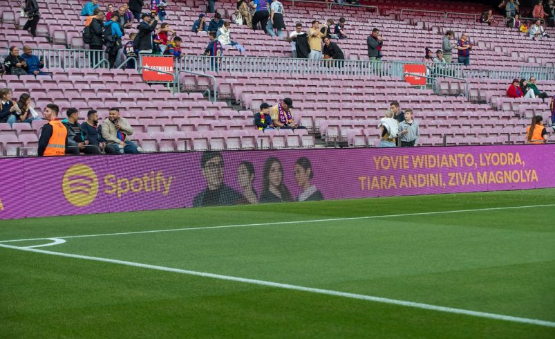 Yovie Widianto, Lyodra, Tiara Andini, Ziva Magnolya Terpampang di Stadion Camp Nou saat Barcelona vs Girona